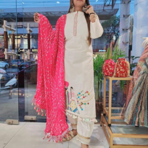 White kurti with Afgani pant